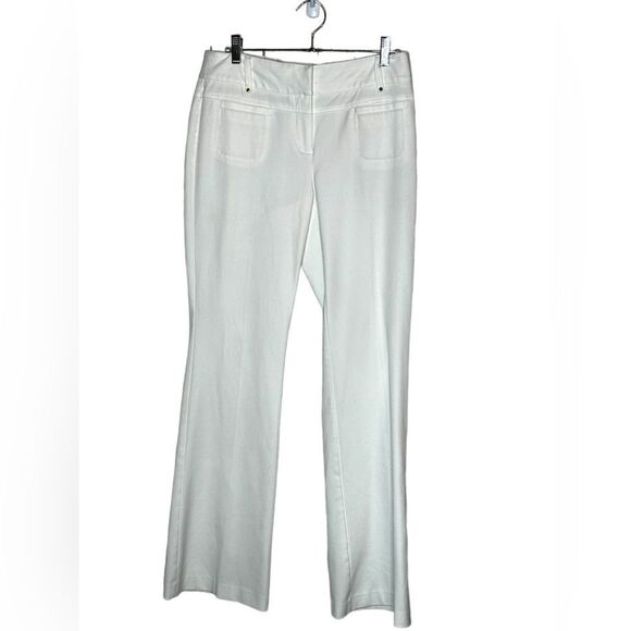 Cache white polyester blend bootcut stretch dress pants size 6 summer nautical - Picture 1 of 7